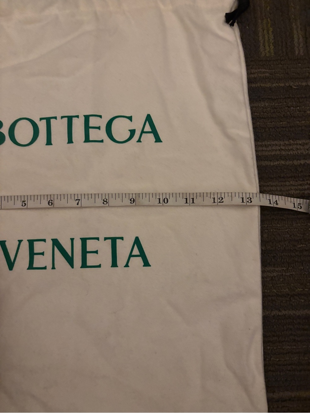 Bottega Veneta White Dust Bag with Green Logo 13x16 - Picture 4 of 4